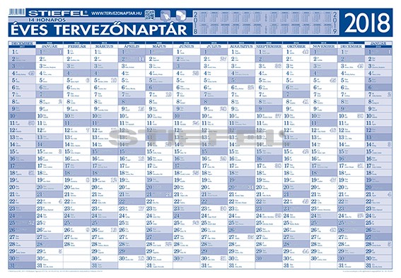 2018 naptár