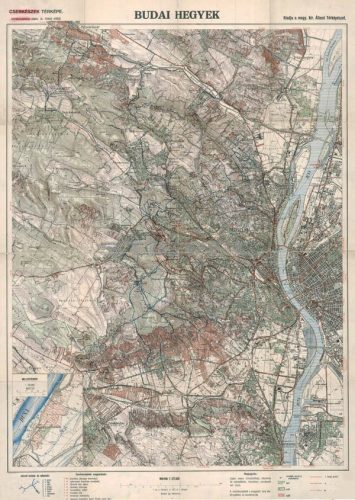 A Budai hegyek térképe fakeretben (1930)