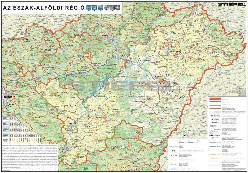 észak magyarország térkép Az Észak Alföldi régió térképe fémléces