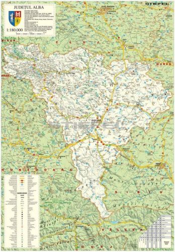 Alba megye (Románia) térképe, tűzhető, keretes