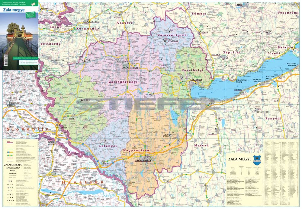 magyarország térkép zala megye Zala megye térkép fémléces,fóliázott