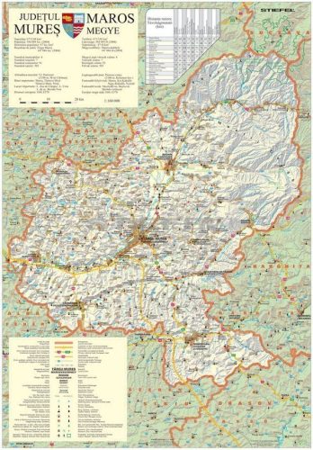 Maros megye (Románia) térképe, tűzhető, keretes