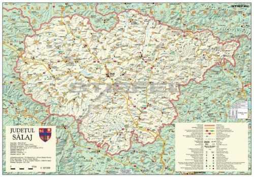 Szilágy megye (Románia) térképe, tűzhető, keretes