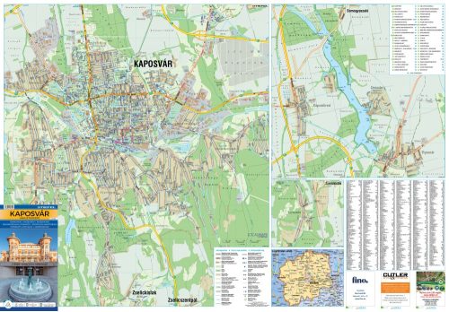 Kaposvár város térképe, tűzhető, keretes