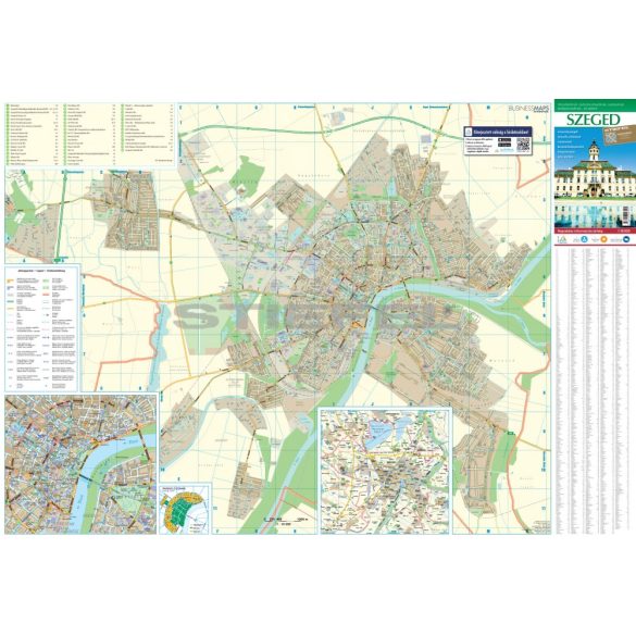 Szeged tűzhető, keretezett várostérképe