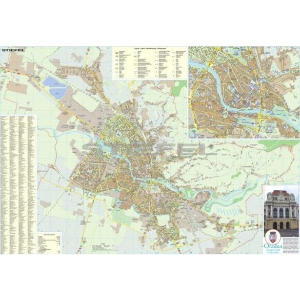 Nagyvárad város (Románia) térképe, tűzhető, keretes