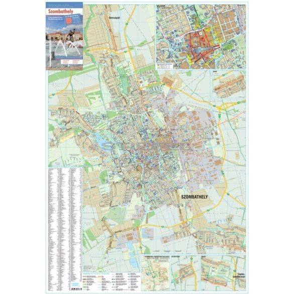 Szombathely város térképe, tűzhető, keretes