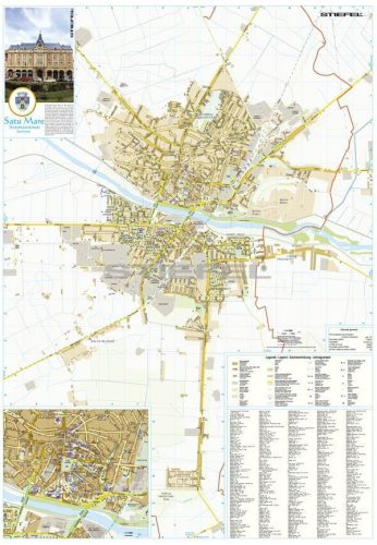 Szatmárnémeti város (Románia) térképe, tűzhető, keretes
