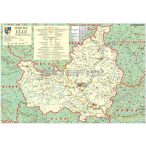Kolozsvár megye (Románia) térképe, tűzhető, keretes