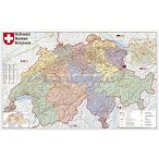 Svájc irányítószámos térképe (tűzhető, keretes)