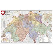 Svájc irányítószámos térképe (tűzhető, keretes)