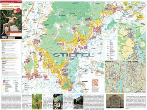 Tokaj és a Tokaji borvidék térképe tűzhető, keretes