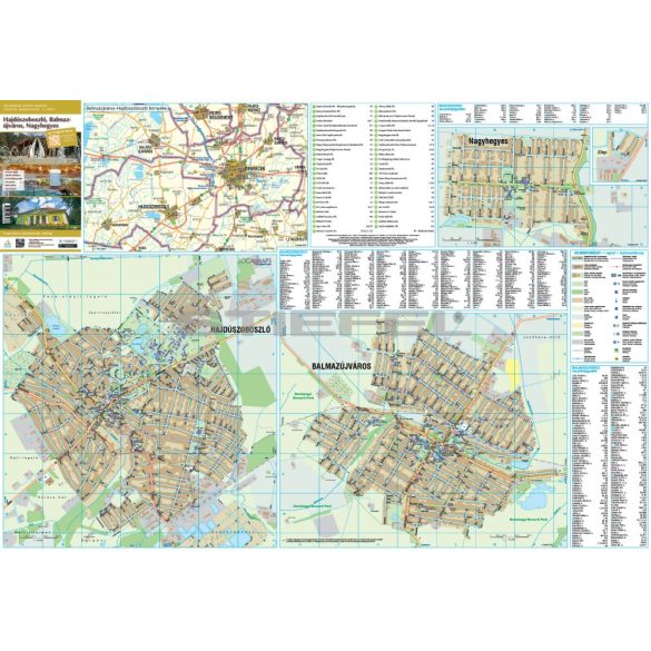 Balmazújváros-Hajdúszoboszló-Nagyhegyes keretezett térképe