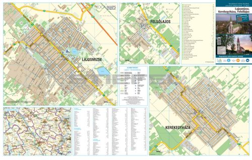 Lajosmizse-Kerekegyháza-Felsőlajos tűzhető, keretezett térképe