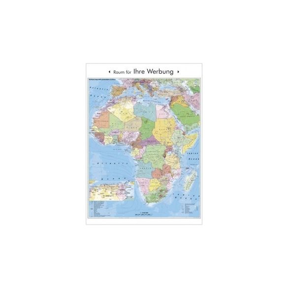 Afrika politikai és irányítószámos térképe, keretezett