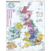   Nagy-Britannia irányítószámos térképe, tűzhető, keretes