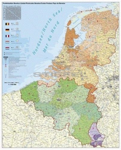 Benelux államok irányítószámos térképe