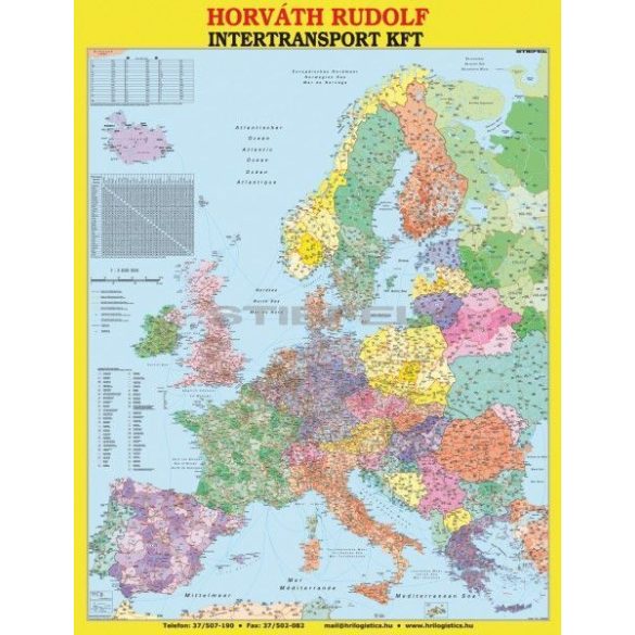 Európa irányítószámos térképe 