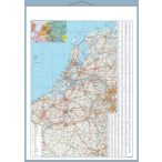 Benelux államok autótérképe tűzhető, keretes