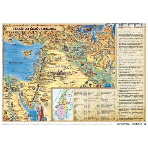 Katolikus egyházi év és Újszövetség térképe / hátoldalon Ószövetség térképe asztali alátét A3 duo