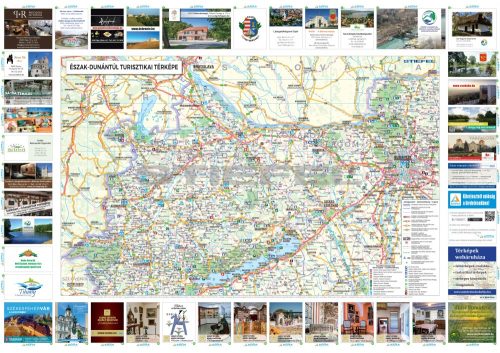 Észak-Dunántúli tűzhető, keretezett turisztikai térkép