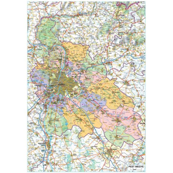 Pest megye fémléces térkép