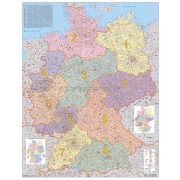   Németország irányítószámos térképe tűzhető, keretes