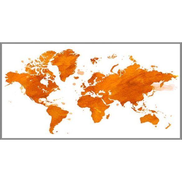 Föld fali dekortérkép narancssárga színben faléces kivitelben 140x100