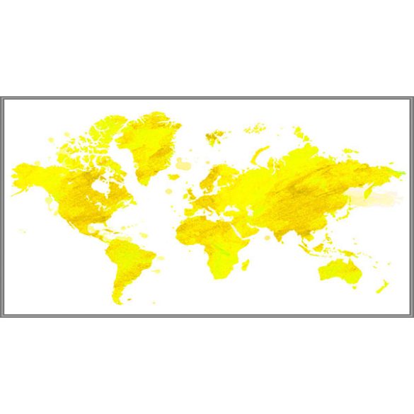 Föld fali dekortérkép citromsárga színben fémléces kivitelben 100x70