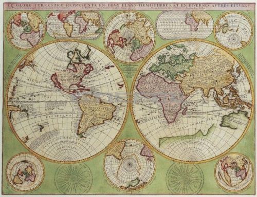 Antik Föld térkép könyöklő