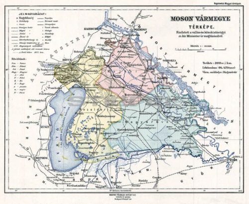 Moson vármegye térképe fakeretben