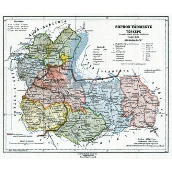 Sopron vármegye térképe fakeretben