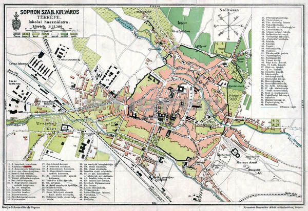 sopron térkép volt Sopron Szabad Királyi város térképe fakeretben