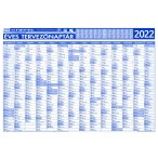   Éves tervezőnaptár (14 havi)/Éves projektnaptár 2022 (12 havi) kétoldalas 100x70, ajándék kék színű filctollal