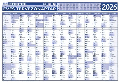 Naptár térkép nélkül+projektnaptár 2026 ajándék filctollal ( kétoldalas )