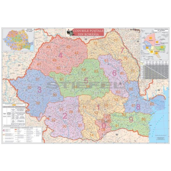 Románia irányítószámos térképe