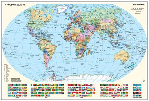 Föld országai térképe keretezett, tűzhető