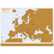   Európa kaparós térkép magyar nyelvű poszter arany bevonattal