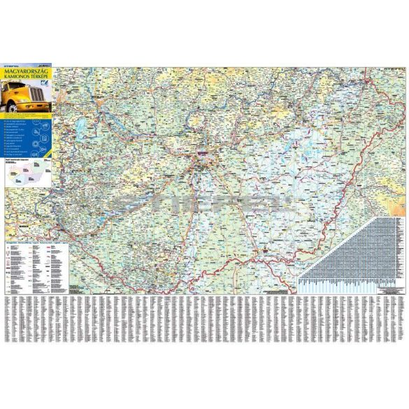 Magyarország kamionos térképe hajtott (2012-es kiadás) utolsó darabok