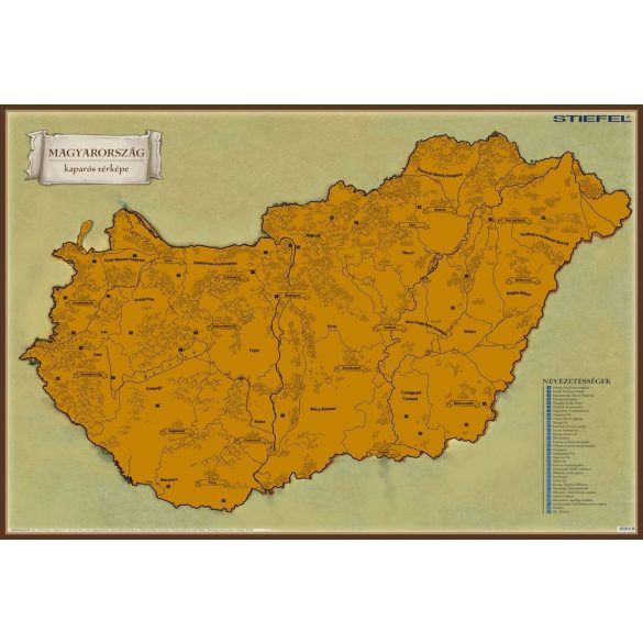 Kaparós Magyarország látványtérkép fémléces