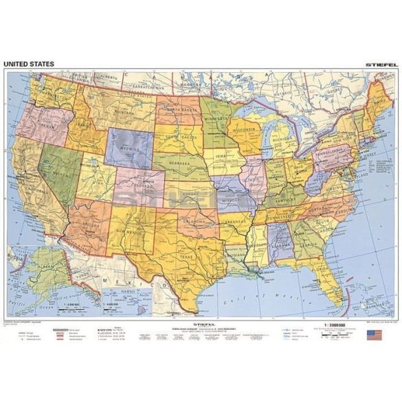 USA politikai fémléces térkép