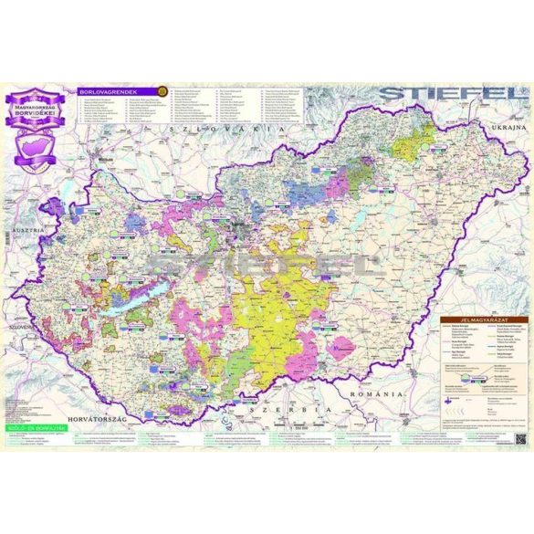 Magyarország borvidékei térkép (hajtogatott, puhaborítós)