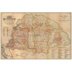 Régi Magyarország 1876 borászati térképe faléces