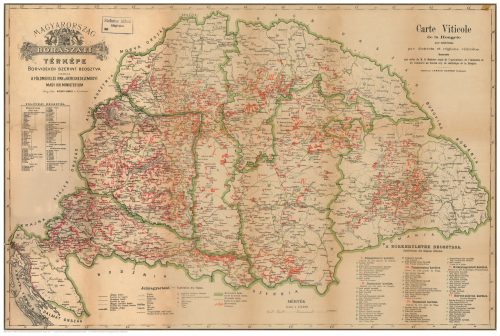 Régi Magyarország 1876 borászati térképe 