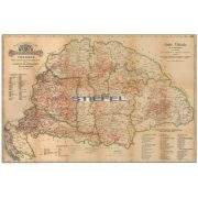 Régi Magyarország 1876 borászati térképe keretezett
