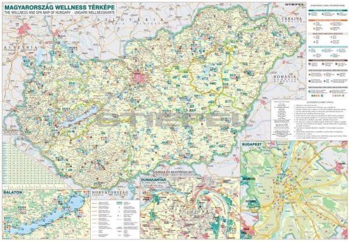 Magyarország wellness térképe, tűzhető, keretes