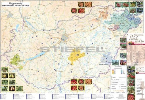 Magyarország pálinkatérképe fémléces, fóliázott