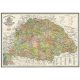 Antik Magyarország fémléces térkép 