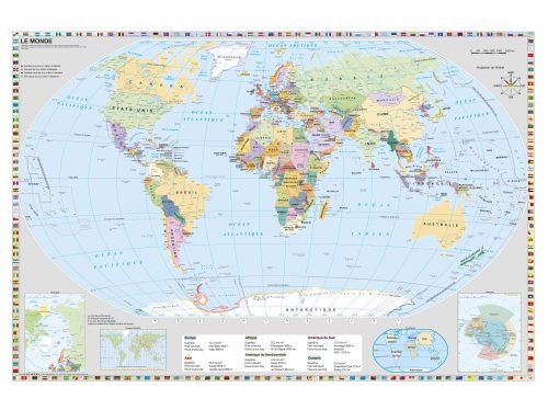 Föld országai, keretezett francia nyelvű térkép
