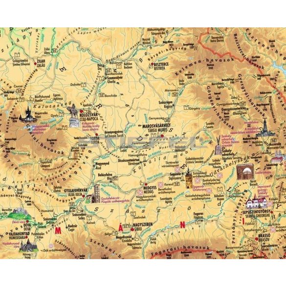 Magyar történeti emlékek a Kárpát-medencében hajtogatott térkép
